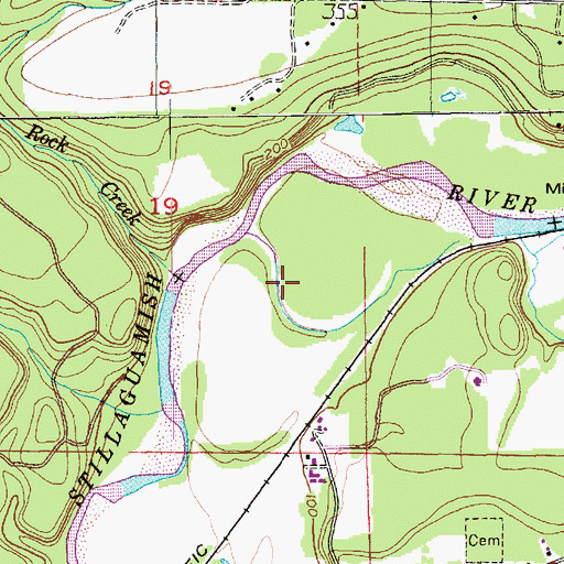 Topographic Map of Cloverdale Golf and Turf, WA