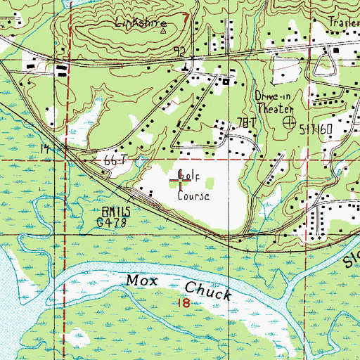 Topographic Map of Grays Harbor Country Club, WA