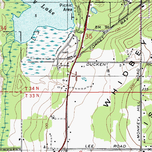 Topographic Map of Lams Golf Links, WA