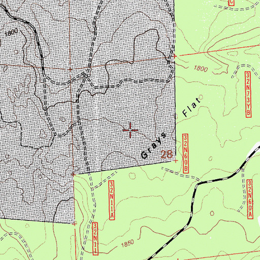 Topographic Map of Grays Flat, CA