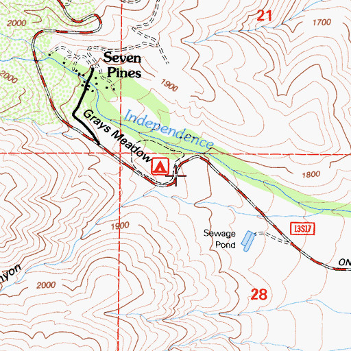 Topographic Map of Grays Meadow, CA