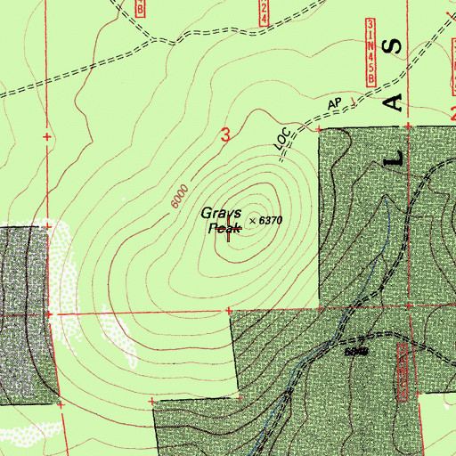 Topographic Map of Grays Peak, CA