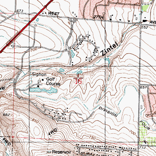 Topographic Map of Canyon Lakes Golf Course, WA