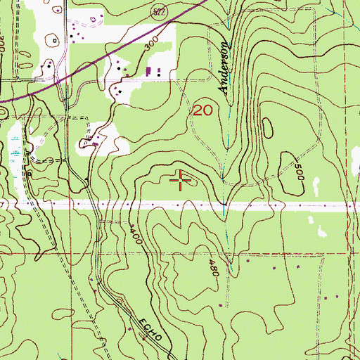 Topographic Map of Echo Falls Golf Club, WA