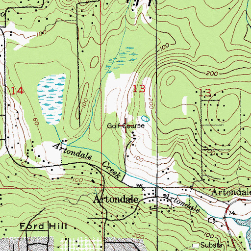 Topographic Map of Gig Harbor Golf Club, WA