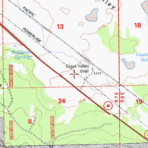 Topographic Map of Grays Valley Well, CA