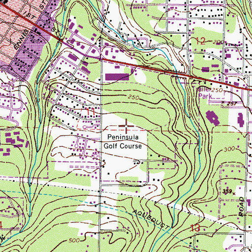 Topographic Map of Peninsula Golf Club, WA