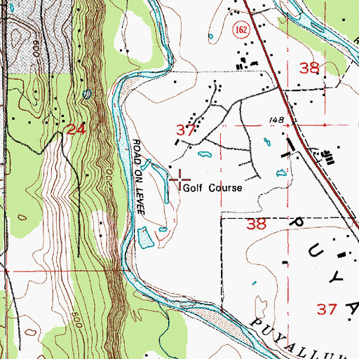Topographic Map of High Cedars Golf Club, WA