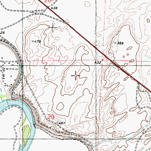 Topographic Map of Horn Rapids Desert Style Golf Course, WA