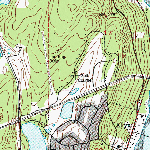 Topographic Map of Lakeland Village Golf Course, WA