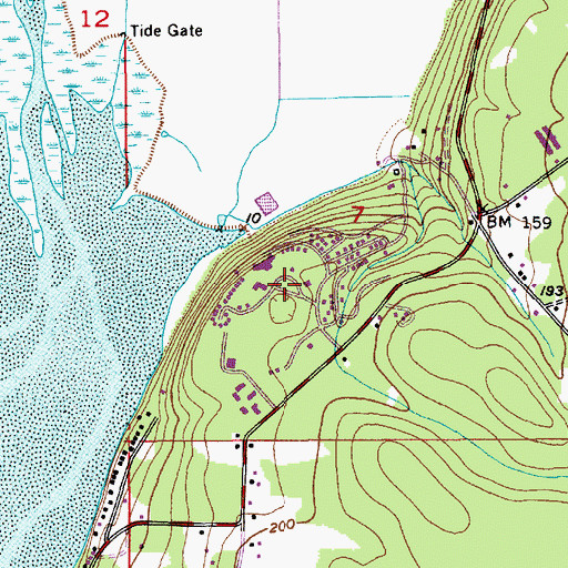 Topographic Map of Warm Beach Christian Conference Center, WA