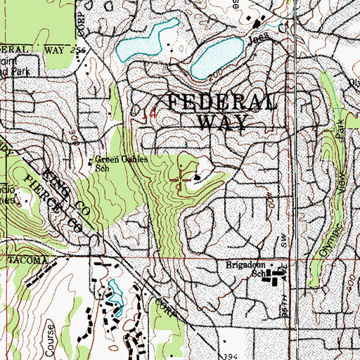 Topographic Map of Saint Theresas Church, WA