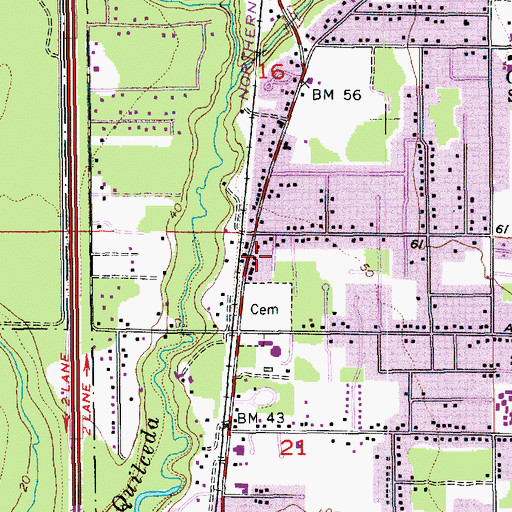 Topographic Map of Ninety - Second Street Church of Christ, WA