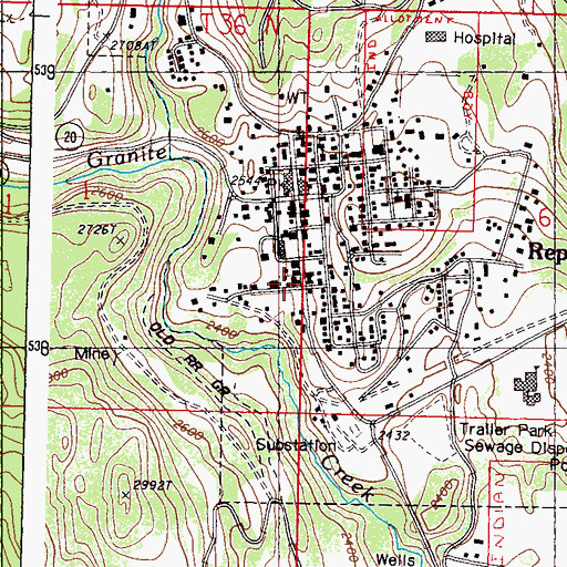 Topographic Map of Republic Christian Life Center of the Assemblies of God, WA