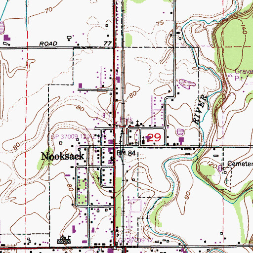 Topographic Map of Nooksack Valley United Methodist Church, WA