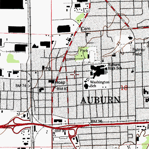 Topographic Map of Auburn Missionary Baptist Church, WA