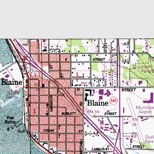 Topographic Map of Grace Lutheran Church, WA