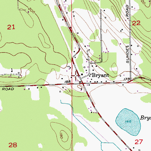 Topographic Map of Bryant Community Church, WA