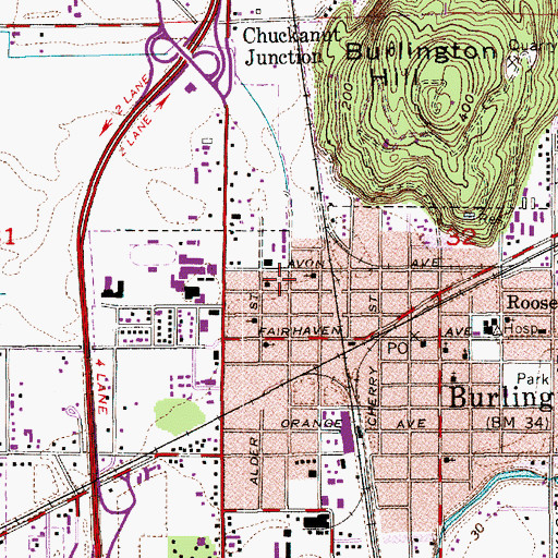Topographic Map of Calvary Baptist Church, WA