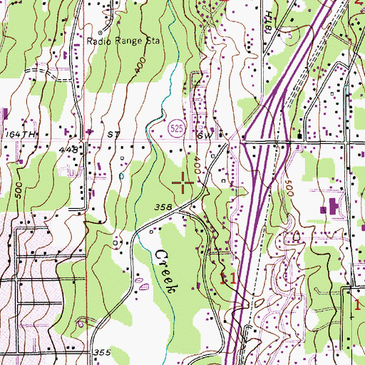 Topographic Map of Canyon Creek Church, WA
