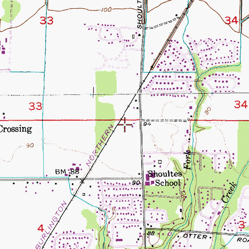Topographic Map of Cascade Christian Reformed Church, WA