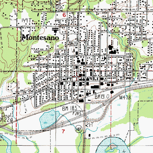 Topographic Map of Calvary Chapel of Montesano, WA