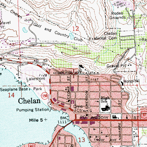Topographic Map of Chelan Seventh Day Adventist Church, WA