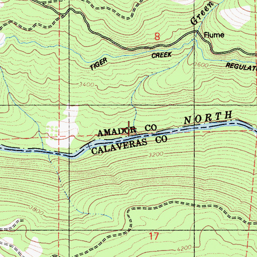 Topographic Map of Green Creek, CA