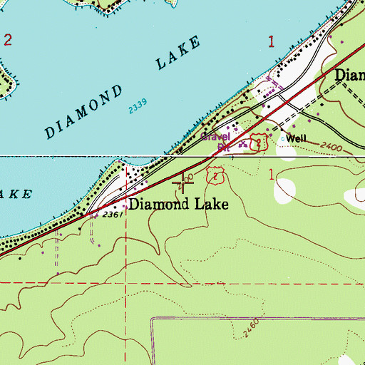Topographic Map of Diamond Lake Seventh Day Adventist Church, WA