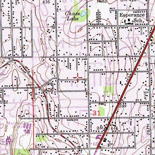 Topographic Map of Edmonds Christian Church, WA