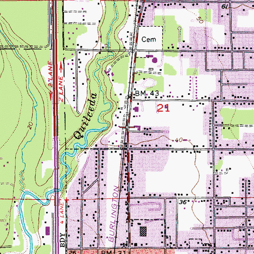 Topographic Map of First Baptist Church, WA