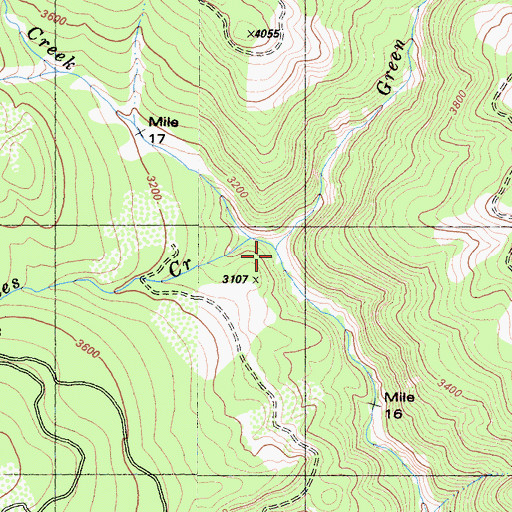 Topographic Map of Green Creek, CA