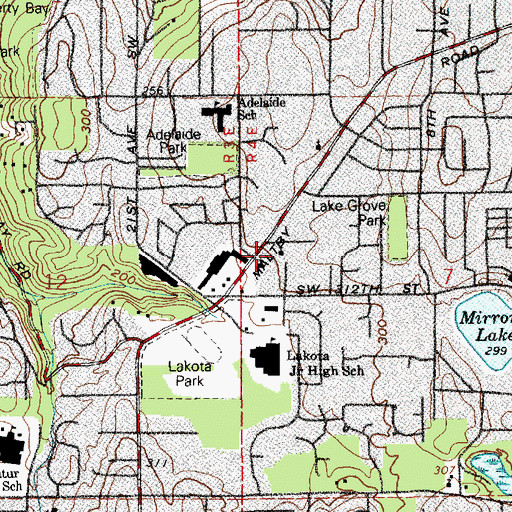 Topographic Map of Federal Way Church of the Nazarene, WA