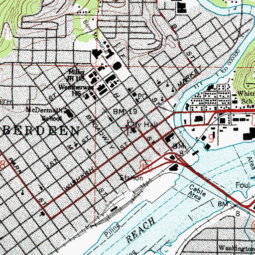 Topographic Map of Grace Harbor Covenant Church, WA