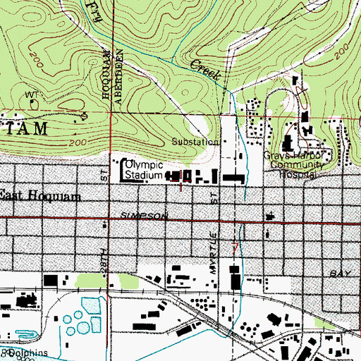Topographic Map of Grays Harbor Seventh Day Adventist Church, WA