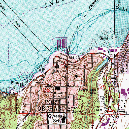 Topographic Map of Heritage Foursquare Church, WA