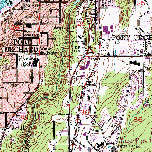 Topographic Map of Saint Gabriel Catholic Church, WA
