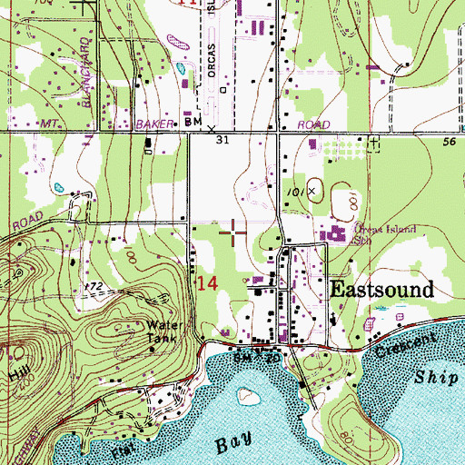Topographic Map of Orcas Island Seventh Day Adventist Church, WA