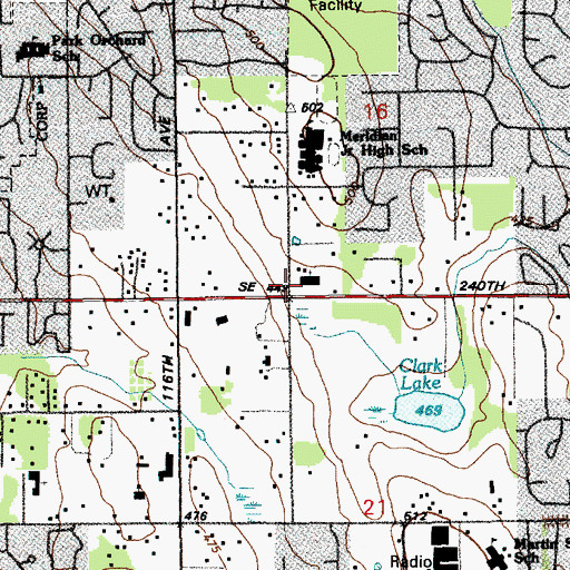 Topographic Map of Kent Covenant Church, WA