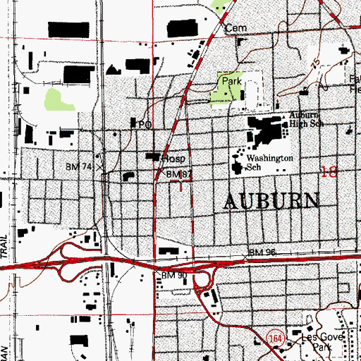 Topographic Map of Lifegate Auburn Foursquare Church, WA