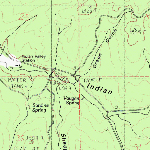 Topographic Map of Green Gulch, CA
