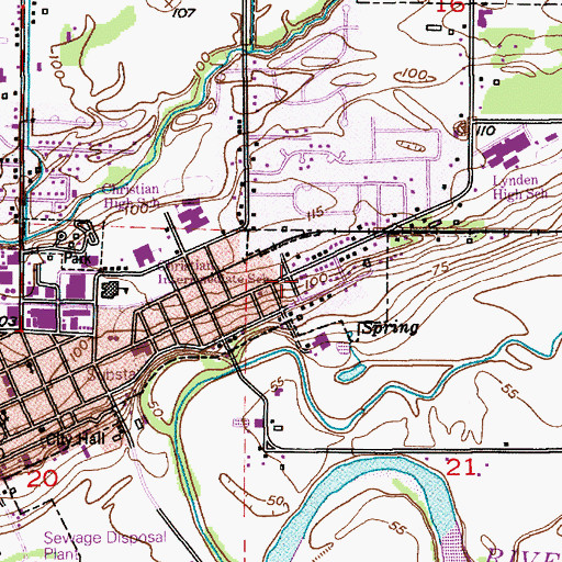 Topographic Map of Hope Lutheran Church, WA