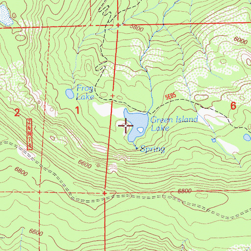 Topographic Map of Green Island Lake, CA