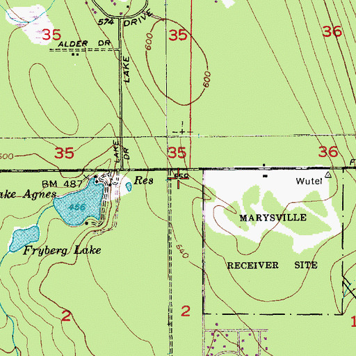 Topographic Map of North Country Chapel, WA