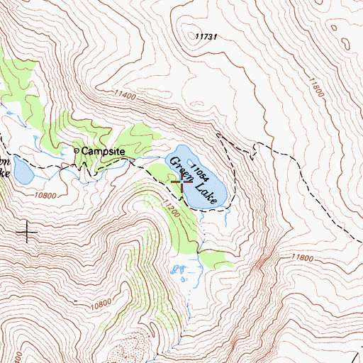 Topographic Map of Green Lake, CA