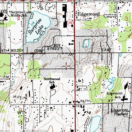 Topographic Map of Edgewood Community Church, WA