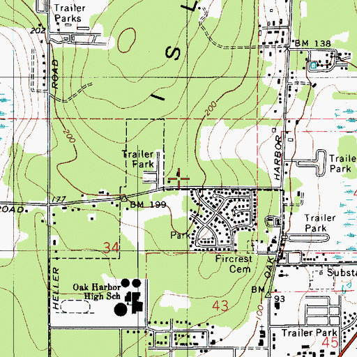 Topographic Map of Living Word Fellowship Church, WA