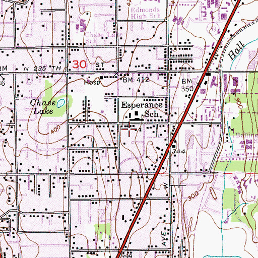 Topographic Map of Esperance Baptist Church, WA