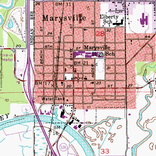 Topographic Map of Evergreen Unitarian Universalist Fellowship Church, WA
