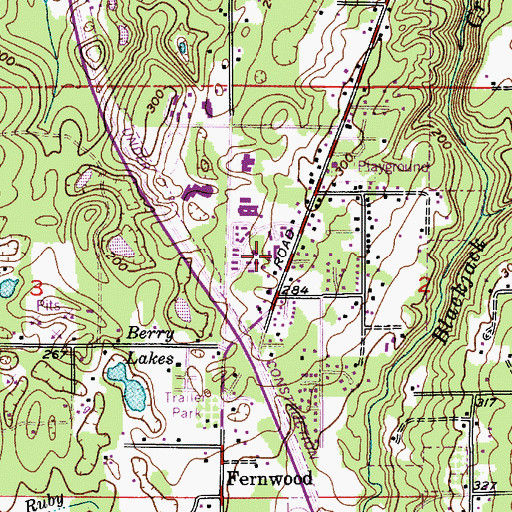 Topographic Map of First Baptist Church, WA
